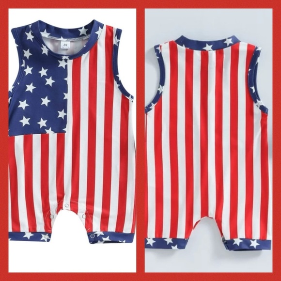 Little girl, one piece, patriotic, red, white, and blue swimsuits. 9 - Picture 3 of 10